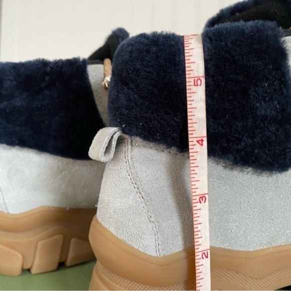 NWT Montelliana 1965 BUCANEVE Fleece Lined Lace Up Boots in Light Grey Suede - Picture 7 of 15